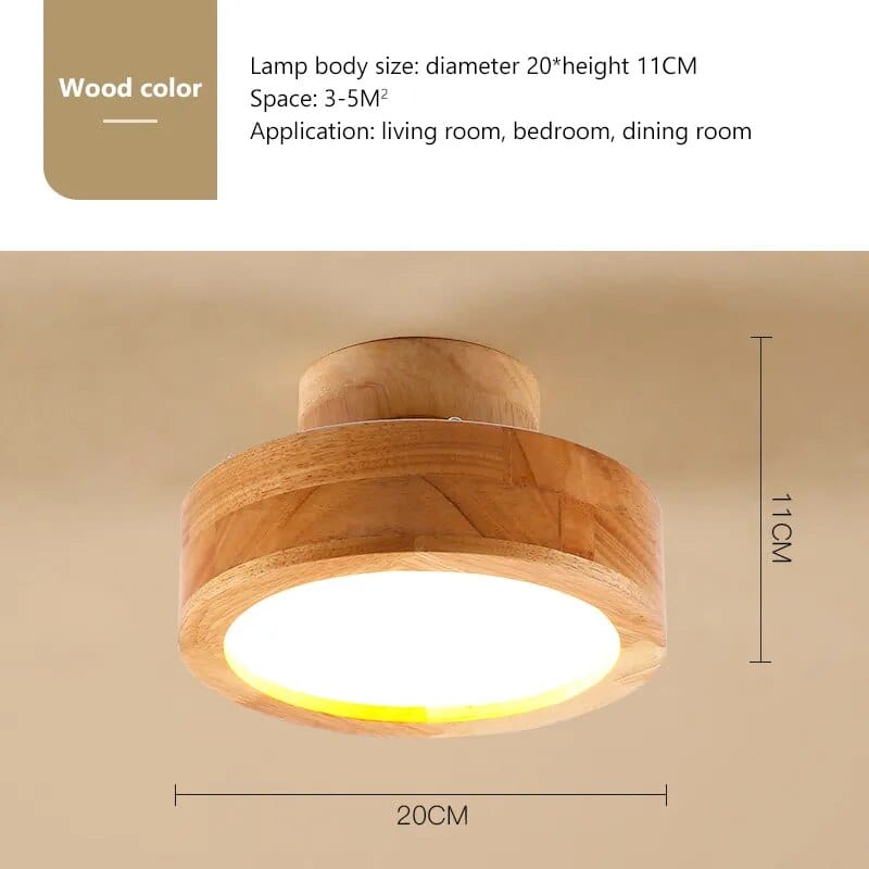 Plafonnier LED bois naturel modernité | Marco Lucetti B Bois clair / Lumière chaude