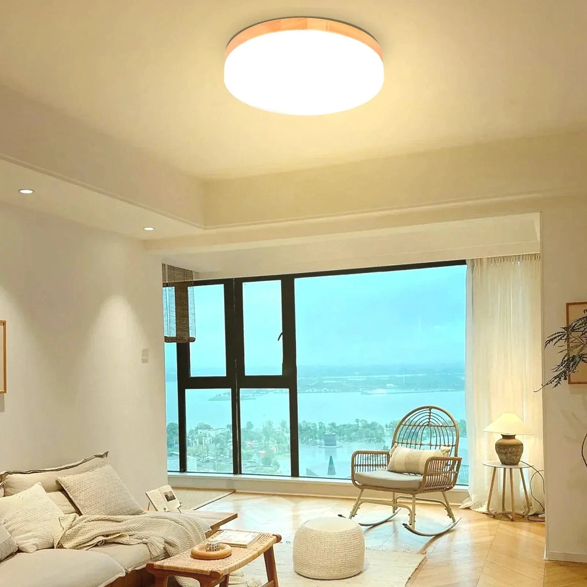 Plafonnier LED Bois Naturel pour Intérieur | Marco Lucetti