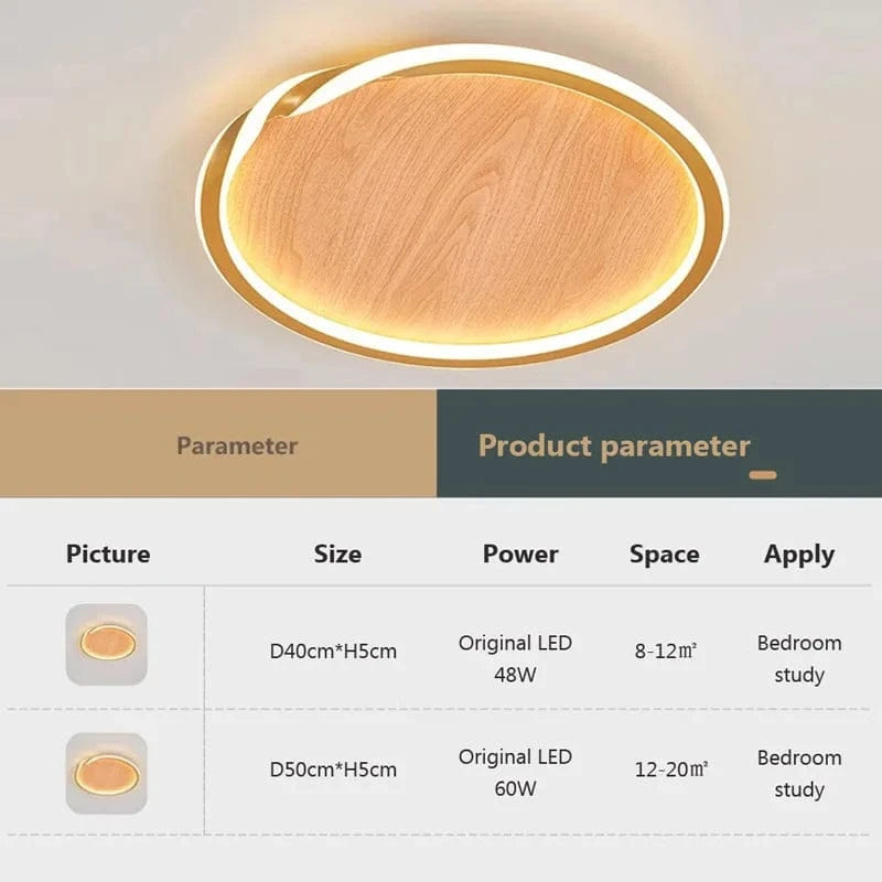 Plafonnier LED Bois Net Rouge | Marco Lucetti