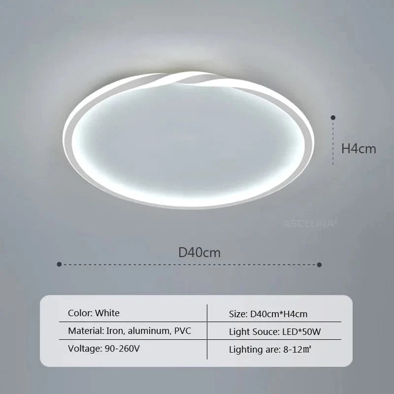 Plafonnier LED Bois Net Rouge | Marco Lucetti Blanc D40 / Tension 110V / Blanc froid - Pas de RC