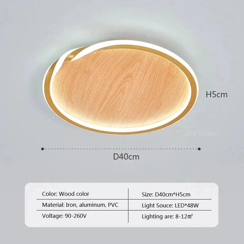 Plafonnier LED Bois Net Rouge | Marco Lucetti Bois D40 / Tension 110V / Blanc froid - Pas de RC