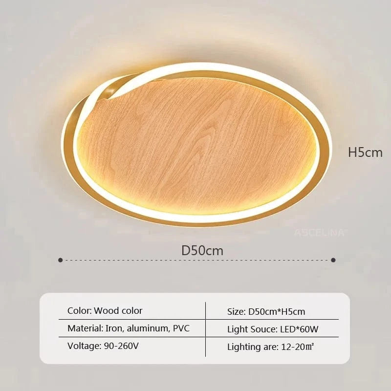 Plafonnier LED Bois Net Rouge | Marco Lucetti Bois D50 / Tension 110V / Blanc froid - Pas de RC