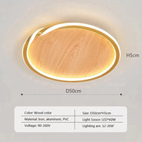 Plafonnier LED Bois Net Rouge | Marco Lucetti Bois D50 / Tension 110V / Blanc froid - Pas de RC