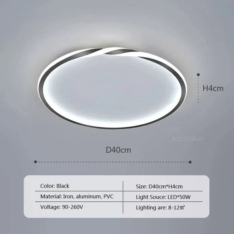 Plafonnier LED Bois Net Rouge | Marco Lucetti Noir D40 / Tension 110V / Blanc froid - Pas de RC