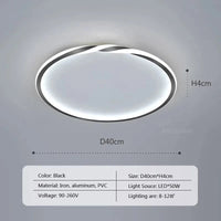 Plafonnier LED Bois Net Rouge | Marco Lucetti Noir D40 / Tension 110V / Blanc froid - Pas de RC