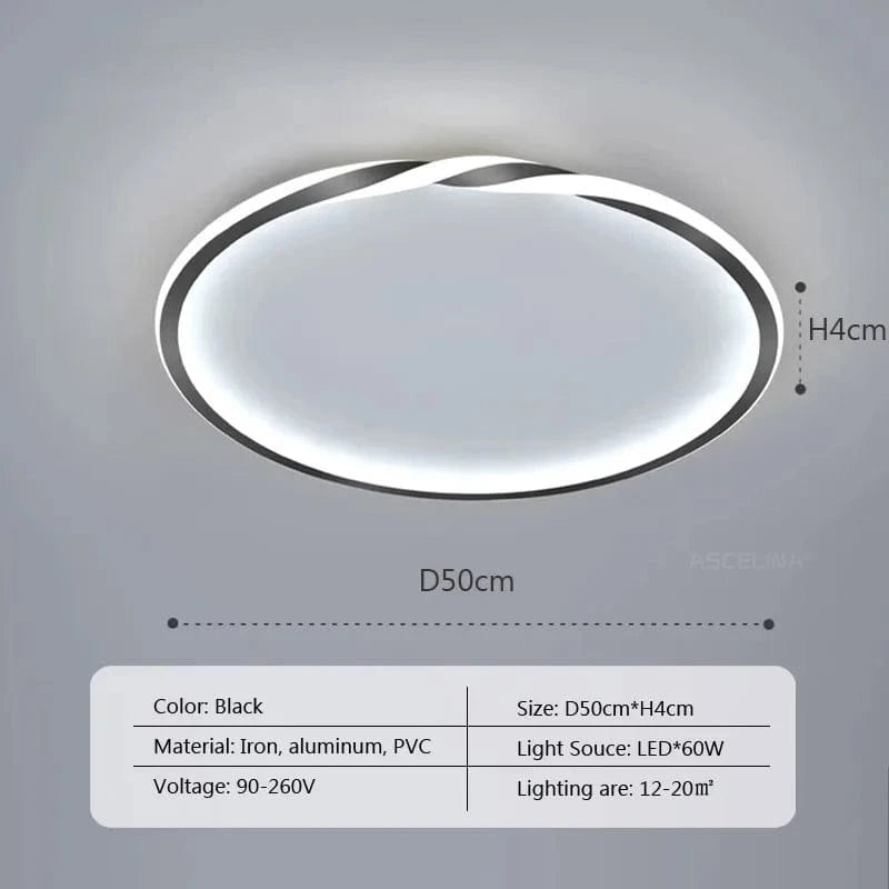 Plafonnier LED Bois Net Rouge | Marco Lucetti Noir D50 / Tension 110V / Blanc froid - Pas de RC