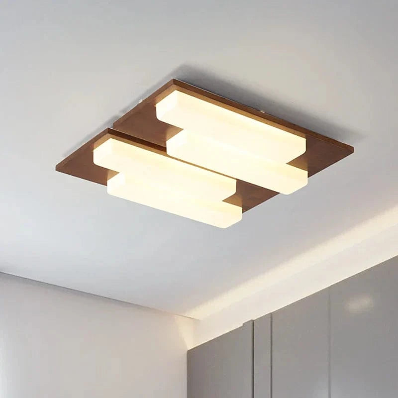 Plafonnier LED Bois Véritable Moderne - 4/6/9 Têtes Luminaire Intérieur | Marco Lucetti