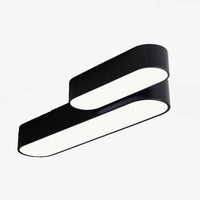 Plafonnier LED Bwart Ovales Arrondies | Marco Lucetti Noir / 120 x 26 x 15cm