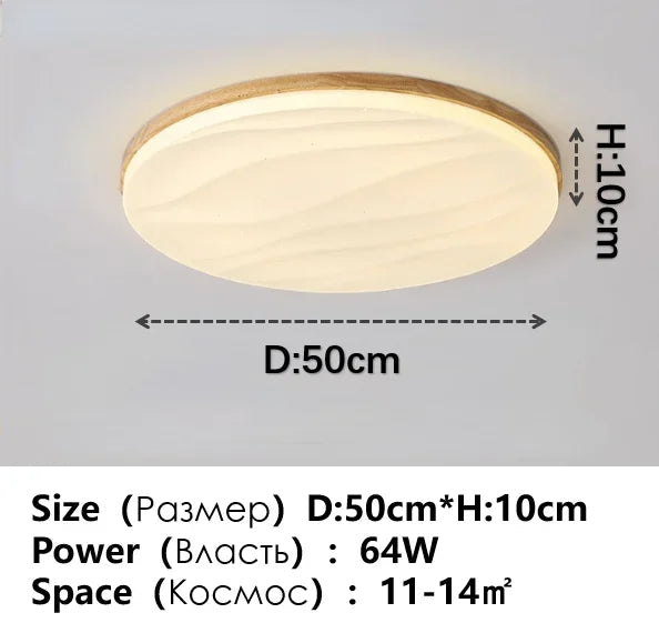 Plafonnier LED Carré Moderne en Bois pour Intérieur - Style Épuré