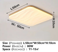 Plafonnier LED Carré Moderne en Bois pour Intérieur - Style Épuré
