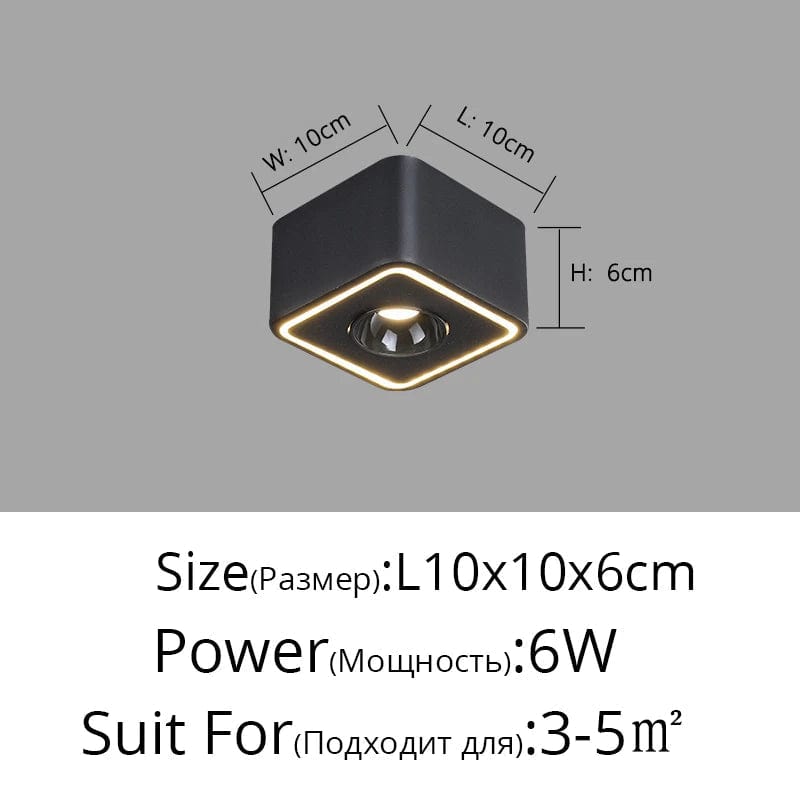 Plafonnier LED Carré Anti-Éblouissement Surface Montée - Style Audacieux | Marco Lucetti