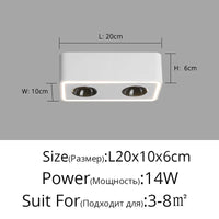 Plafonnier LED Carré Anti-Éblouissement Surface Montée - Style Audacieux | Marco Lucetti