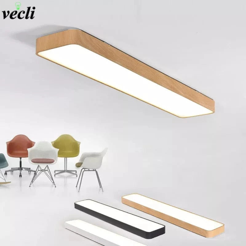 Plafonnier LED Carré Bois/Noir/Blanc - Bords Arrondis | Marco Lucetti Noir / Blanc froid