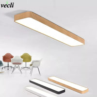 Plafonnier LED Carré Bois/Noir/Blanc - Bords Arrondis | Marco Lucetti Noir / Blanc froid