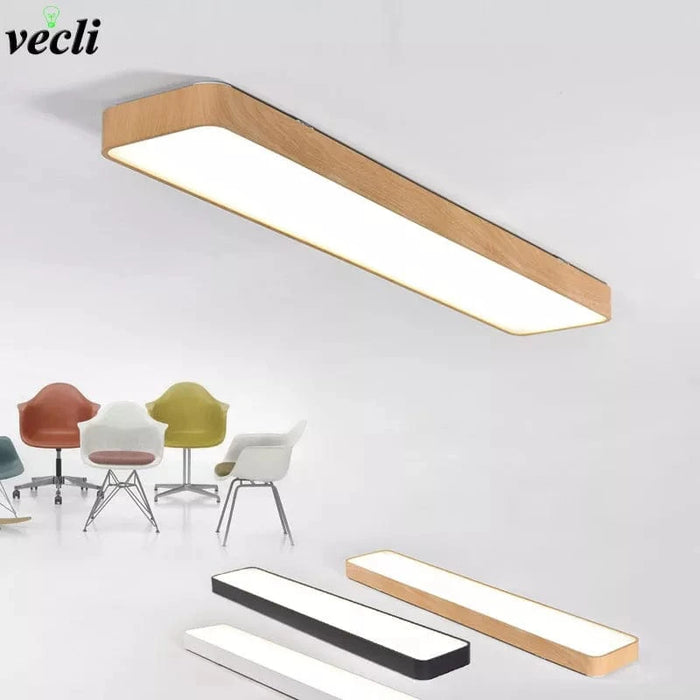 Plafonnier LED Carré Bois/Noir/Blanc - Bords Arrondis | Marco Lucetti Noir / Blanc froid