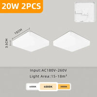 Plafonnier LED Carré Deluxe | Marco Lucetti Carré 20W 2PCS / CHINE / Blanc froid