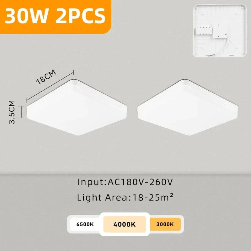 Plafonnier LED Carré Deluxe | Marco Lucetti Carré 30W 2PCS / CHINE / Blanc froid