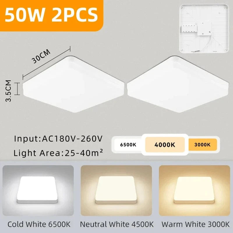 Plafonnier LED Carré Deluxe | Marco Lucetti Carré 50W 2PCS / CHINE / Blanc froid