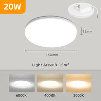 Plafonnier LED Carré Deluxe | Marco Lucetti Rond 20w 1 PIÈCES / CHINE / Blanc froid