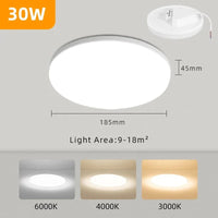 Plafonnier LED Carré Deluxe | Marco Lucetti Rond 30w 1 PIÈCES / CHINE / Blanc froid