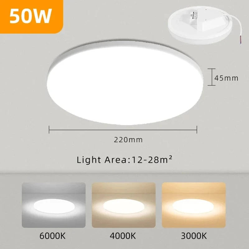 Plafonnier LED Carré Deluxe | Marco Lucetti Rond 50w 1 PIÈCES / CHINE / Blanc froid