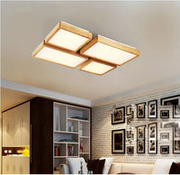 Plafonnier LED carré en bois naturel de style nordique | Marco Lucetti