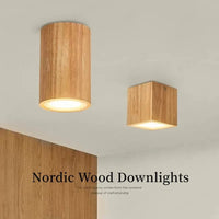 Plafonnier LED Carré en Bois Nordique Nordic Glow - Downlight | Marco Lucetti