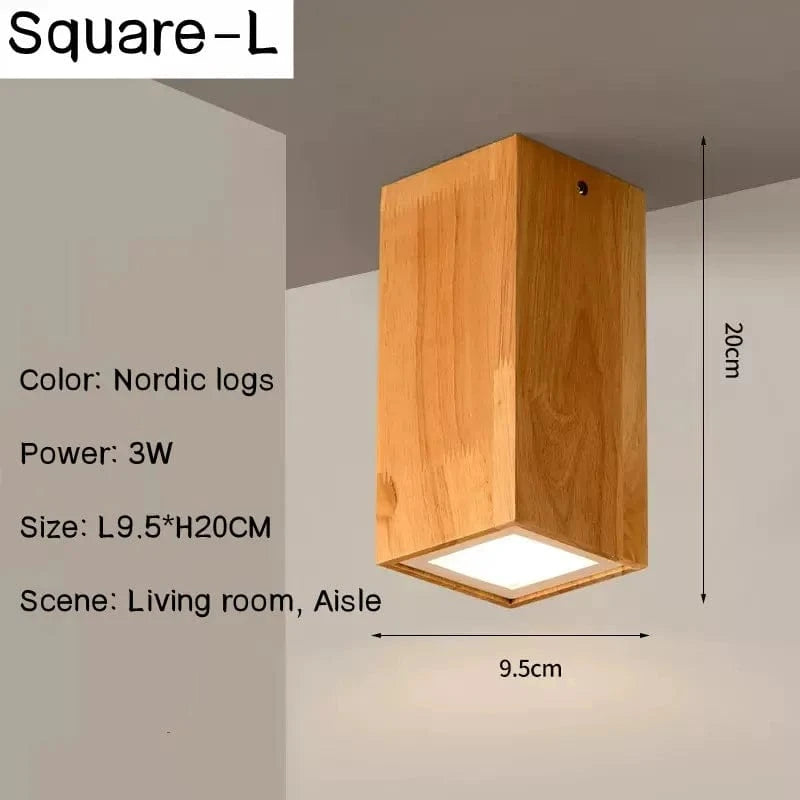 Plafonnier LED Carré en Bois Nordique Nordic Glow - Downlight | Marco Lucetti Carré-L / Blanc chaud 3000K