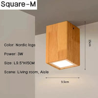 Plafonnier LED Carré en Bois Nordique Nordic Glow - Downlight | Marco Lucetti Carré-M / Blanc chaud 3000K