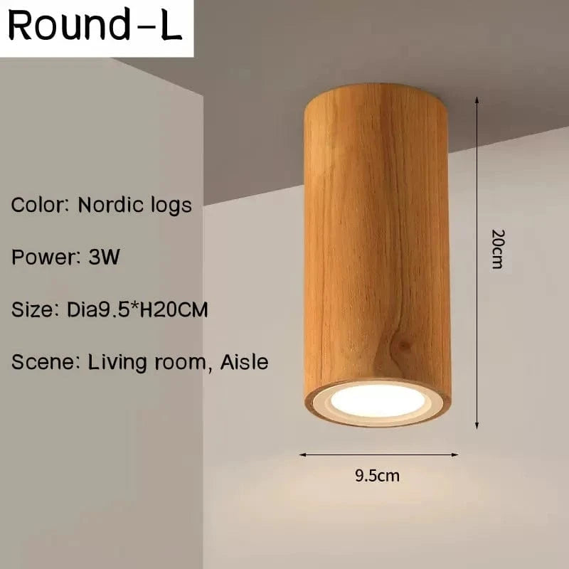 Plafonnier LED Carré en Bois Nordique Nordic Glow - Downlight | Marco Lucetti Rond-L / Blanc froid 6000K