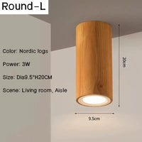 Plafonnier LED Carré en Bois Nordique Nordic Glow - Downlight | Marco Lucetti Rond-L / Blanc froid 6000K