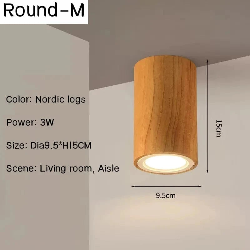 Plafonnier LED Carré en Bois Nordique Nordic Glow - Downlight | Marco Lucetti Rond-M / Blanc naturel 4000K
