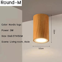 Plafonnier LED Carré en Bois Nordique Nordic Glow - Downlight | Marco Lucetti Rond-M / Blanc naturel 4000K