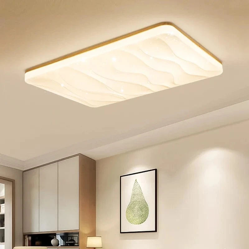 Plafonnier LED Carré Moderne en Bois pour Intérieur - Style Épuré | Marco Lucetti