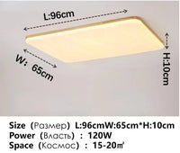 Plafonnier LED Carré Moderne en Bois pour Intérieur - Style Épuré | Marco Lucetti Oblongue 96cm / Lumière 3 couleurs