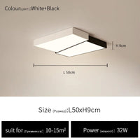 Plafonnier LED Carré Noir & Blanc | Marco Lucetti