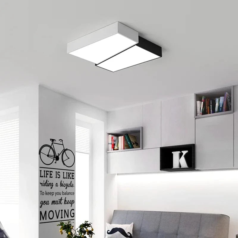 Plafonnier LED Carré Noir & Blanc | Marco Lucetti