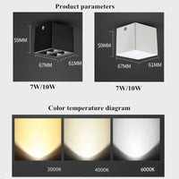 Plafonnier LED carré pour maison et hôtel - Montage en surface | Marco Lucetti