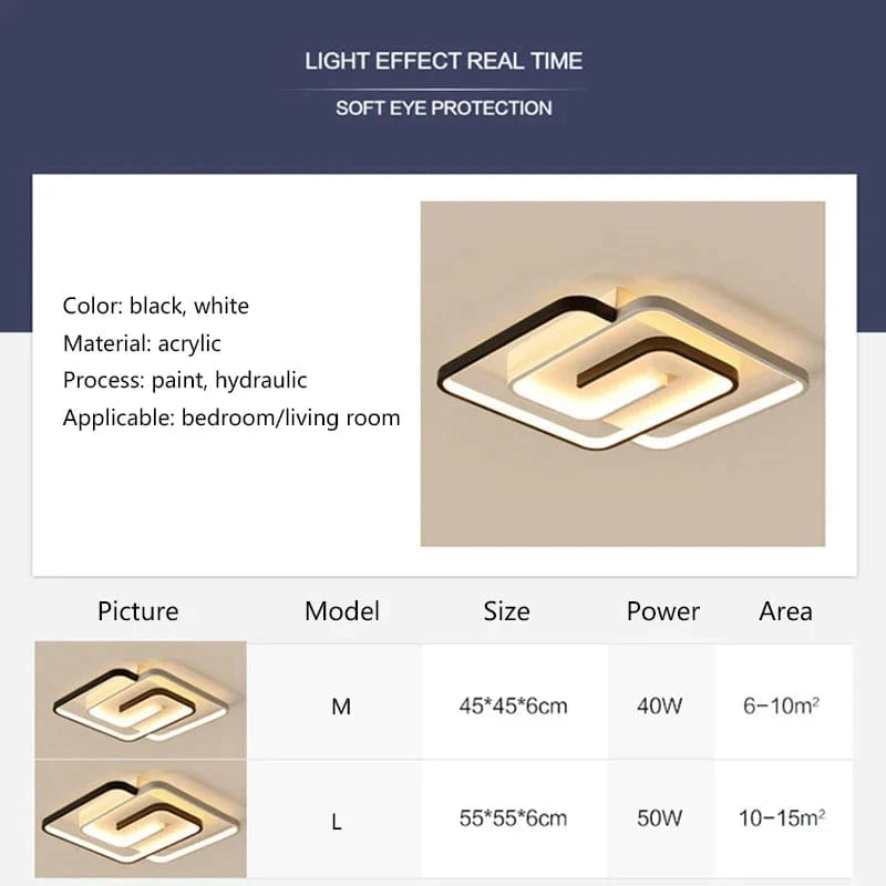 Plafonnier LED carré stylé | Marco Lucetti