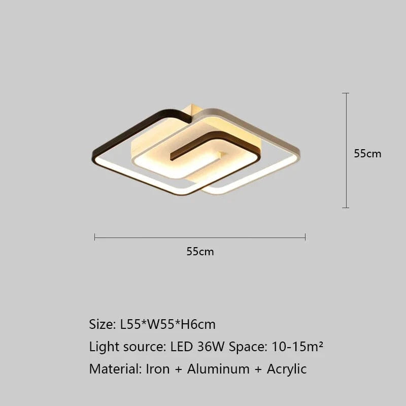 Plafonnier LED carré stylé | Marco Lucetti C / Modifiable pas de télécommande
