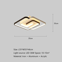 Plafonnier LED carré stylé | Marco Lucetti C / Modifiable pas de télécommande