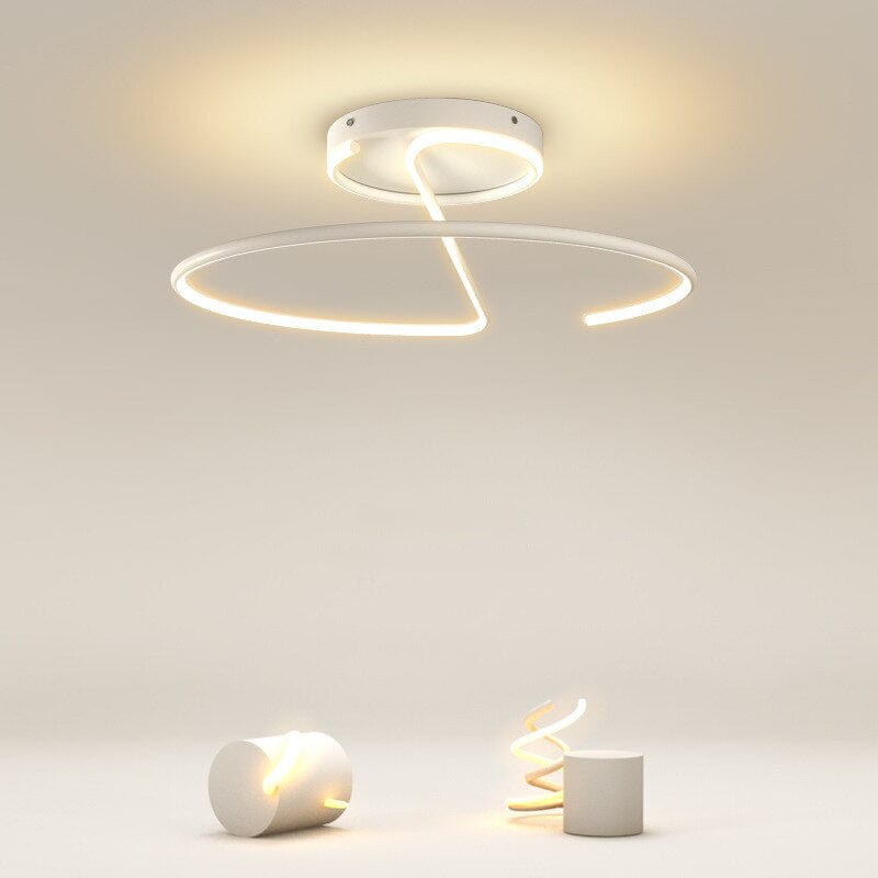 Plafonnier LED Cercle Métallique Diana | Marco Lucetti Blanc / Chaude / D40cm