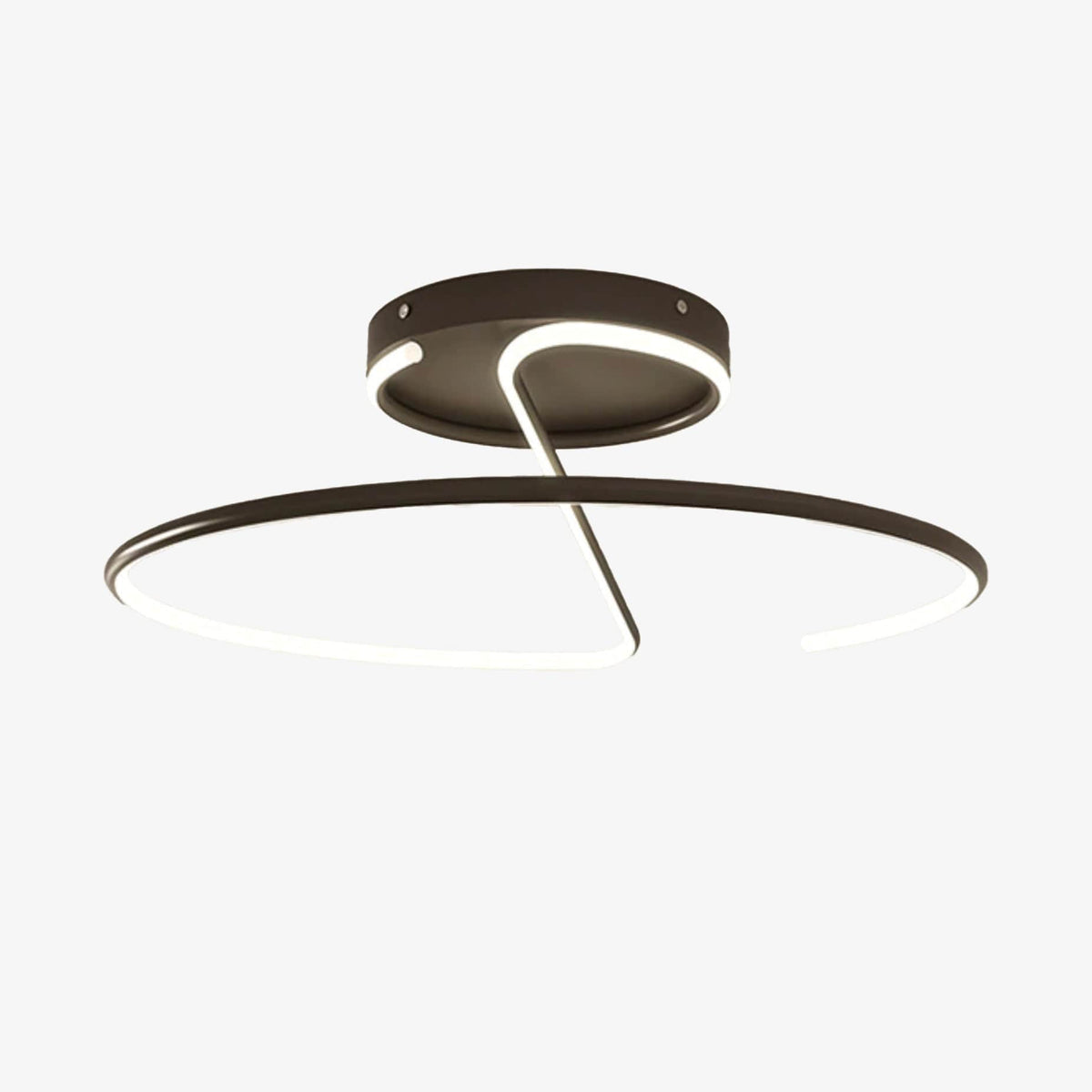 Plafonnier LED Cercle Métallique Diana | Marco Lucetti Noir / Chaude / D40cm