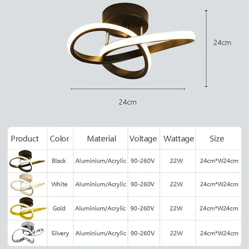 Plafonnier LED Chromé Moderne pour Allée, Escalier, Balcon et Hôtel | Marco Lucetti