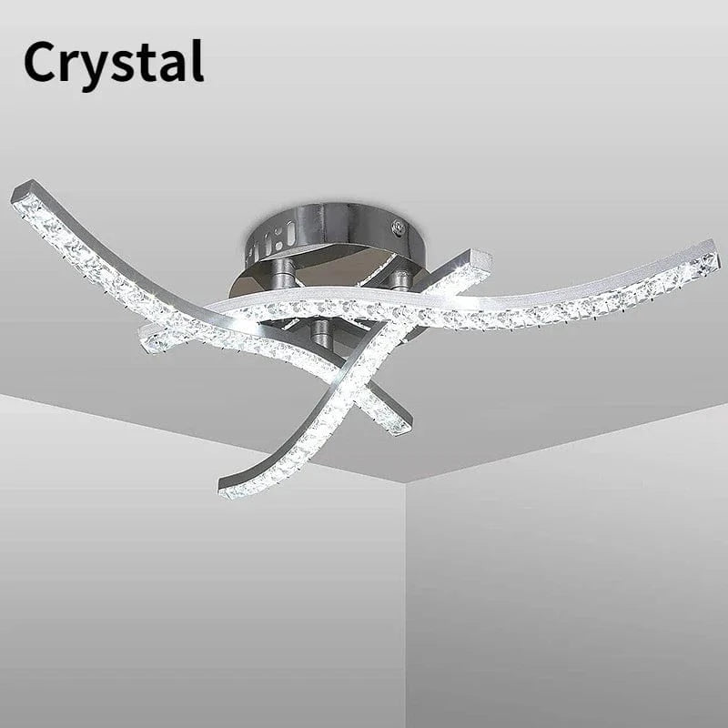 Plafonnier LED Chromé Ondulé | Marco Lucetti Cristal 18W / Tricolore à intensité variable