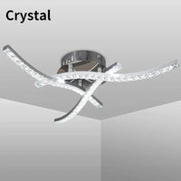 Plafonnier LED Chromé Ondulé | Marco Lucetti Cristal 18W / Tricolore à intensité variable