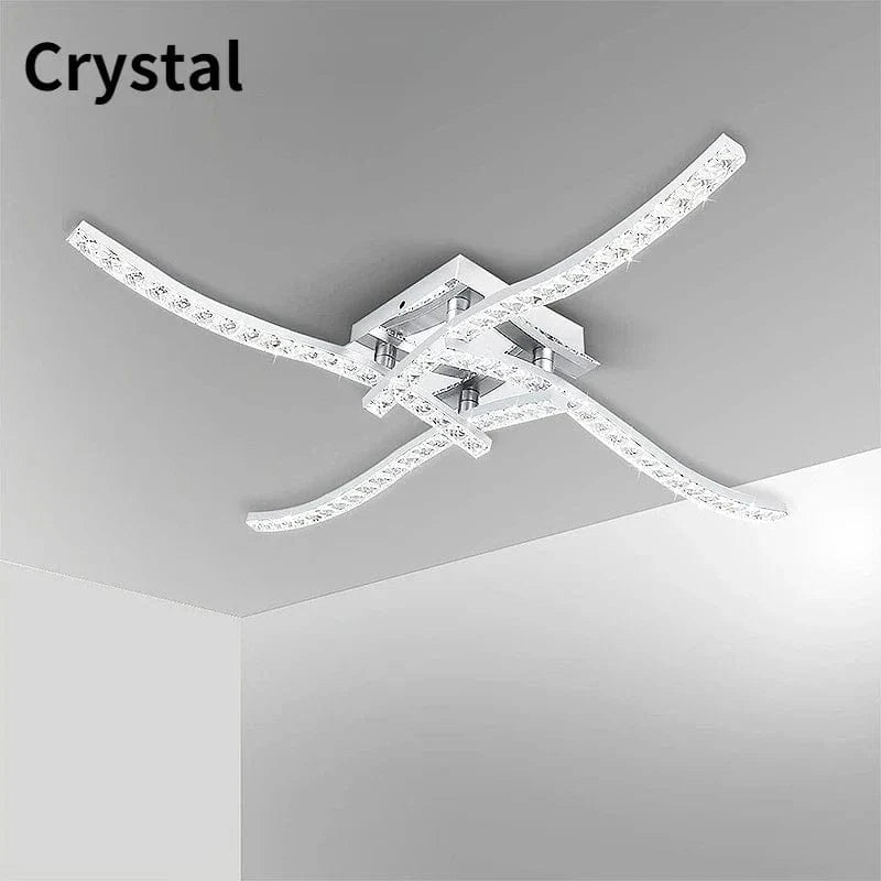 Plafonnier LED Chromé Ondulé | Marco Lucetti Cristal 24W / Tricolore à intensité variable