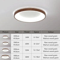 Plafonnier LED Circulaire Grain de Bois - Design Moderne et Minimaliste | Marco Lucetti