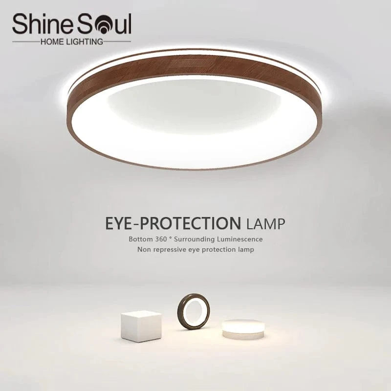 Plafonnier LED Circulaire Grain de Bois - Design Moderne et Minimaliste | Marco Lucetti