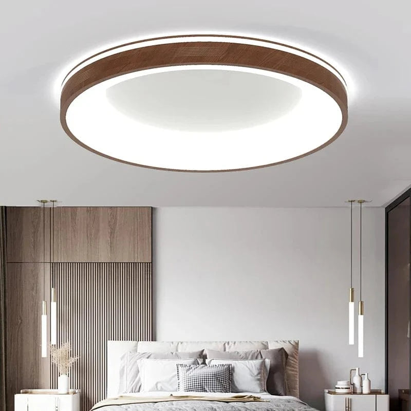Plafonnier LED Circulaire Grain de Bois - Design Moderne et Minimaliste | Marco Lucetti